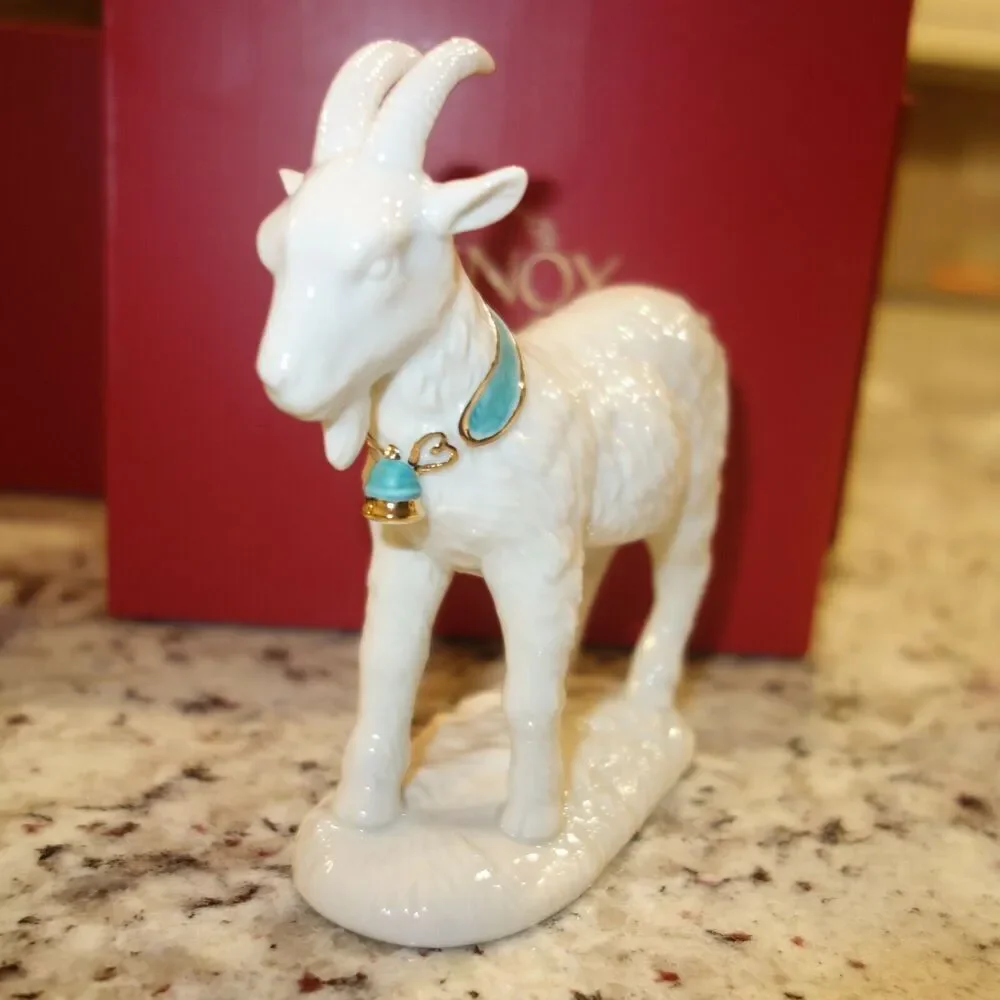 NEW Lenox First Blessing Nativity Goat Porcelain Figurine In Box W/ COA